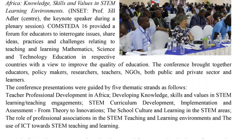 SMASE Africa mounts the 16th regional conference on mathematics, science and technology education in Africa (COMSTEDA 16) held in Botswana